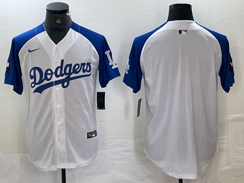 Men Los Angeles Dodgers Blank White Fashion Nike Game MLB Jersey style 9->pittsburgh steelers->NFL Jersey